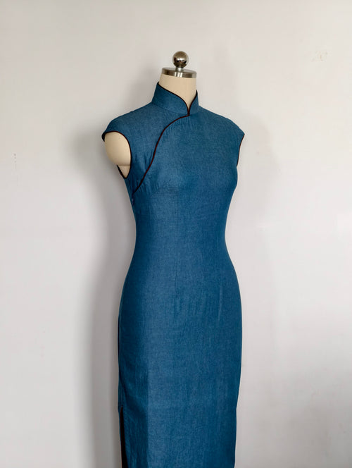 Qipao « Denim », esprit hongkongais des années 50